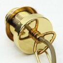 E27 Lampen-Kettenpendel messing poliert – 1 Meter mit Premium-Metallfassung, Baldachin & Kette