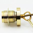 E27 Lampen-Kettenpendel messing poliert – 1 Meter mit Premium-Metallfassung, Baldachin & Kette