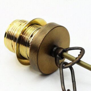 E27 Lampen-Kettenpendel antik fum &ndash; 1 Meter mit Premium Metallfassung, Baldachin & Kette