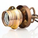 E27 Lampen-Kettenpendel antik fumé – 1 Meter mit Premium Metallfassung, Baldachin & Kette