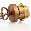 E27 Lampen-Kettenpendel antik fumé – 1 Meter mit Premium Metallfassung, Baldachin & Kette