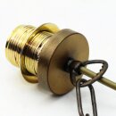 E27 Lampen-Kettenpendel antik fumé – 1 Meter mit Premium Metallfassung, Baldachin & Kette