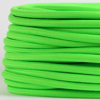 Textilkabel Neon-Grün 3-adrig 3x0,75 Schlauchleitung 3G...