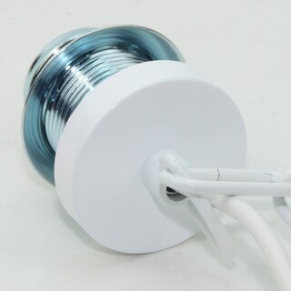 E27 Lampen-Kettenpendel wei &ndash; 1 Meter mit Premium Metallfassung, Baldachin & Kette