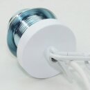 E27 Lampen-Kettenpendel weiß – 1 Meter mit Premium Metallfassung, Baldachin & Kette