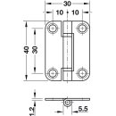 Häfele Aufschraubband Scharnier für Faltschiebetüren 40 x 30 mm vernickelt
