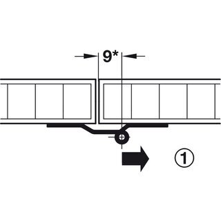 Hfele Mittelscharnier fr Faltschiebetren 50x50mm verzinkt