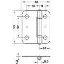 Häfele Aufschraubband Scharnier für Faltschiebetüren 52 x 42 mm Stahl verzinkt