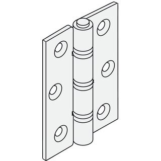 Hfele Scharnier gerollt 63x42mm verzinkt mit losem Stift