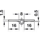 Häfele Aufschraubband Scharnier 50 x 40 mm vermessingt Anschlag rechts