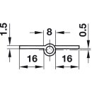 Häfele Aufschraubband Scharnier 50 x 40 mm matt vernickelt Anschlag rechts