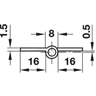 Hfele Aufschraubband Scharnier 50 x 40 mm matt vernickelt Anschlag links