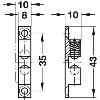 Hfele Ideal-Schnpper Doppel-Kugelschnpper Messing 43 mm zum Schrauben