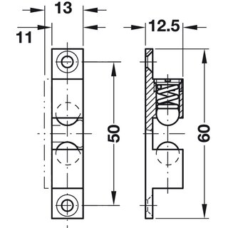 Hfele Ideal-Schnpper Doppel-Kugelschnpper Messing 60 mm zum Schrauben