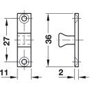 Häfele Ideal-Schnäpper Doppel-Kugelschnäpper Messing 60 mm zum Schrauben