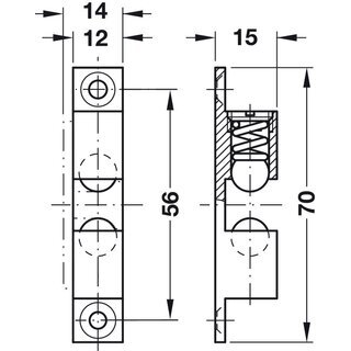 Hfele Ideal-Schnpper Doppel-Kugelschnpper Chrom 70mm zum Schrauben