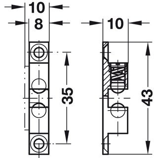 Hfele Ideal-Schnpper Doppel-Kugelschnpper Nickel matt 43mm zum Schrauben