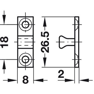 Hfele Ideal-Schnpper Doppel-Kugelschnpper Nickel matt 43mm zum Schrauben