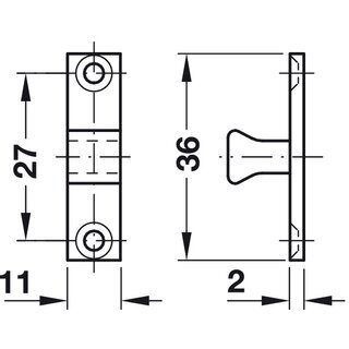 Hfele Ideal-Schnpper Doppel-Kugelschnpper Nickel matt 60mm zum Schrauben