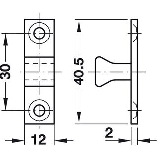 Hfele Ideal-Schnpper Doppel-Kugelschnpper Nickel matt 70mm zum Schrauben