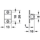 Häfele Möbelriegel Grendelriegel 80 x 26 mm Messing Chrom mit Schließwinkel