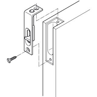 Hfele Mbelriegel Kantenriegel zum Einlassen 60x12mm gelb chromatiert