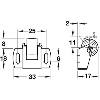 Hfele Rollenschnpper zum Schrauben 33x18mm vernickelt