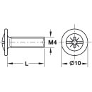 Häfele Gewindeschraube M4 Tellerkopf...