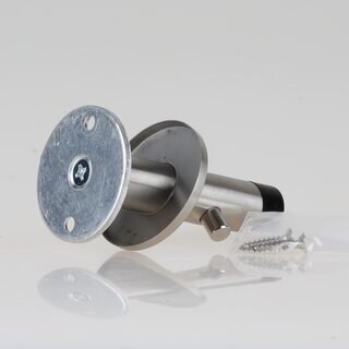 Hfele Wandtrstopper Edelstahl mit Garderobenhaken zum Schrauben 90x20mm matt