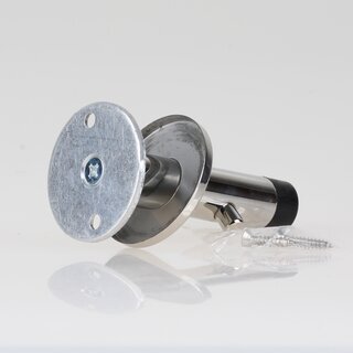 Hfele Wandtrstopper Edelstahl mit Garderobenhaken zum Schrauben 90x20mm verchromt