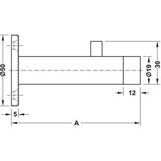Hfele Wandtrstopper Edelstahl mit Garderobenhaken zum Schrauben 90x20mm verchromt