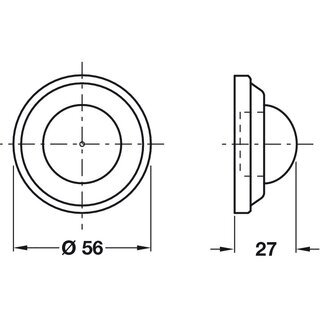Hfele Trstopper Wandtrstopper 56mm zum Schrauben Messing poliert