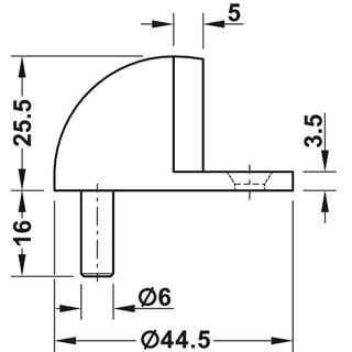 Hfele Trstopper Bodentrstopper Edelstahl matt 44x40mm zum Schrauben