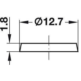 Hfele Anschlagpuffer transparent DB122 rund 12,7x1,8mm zum Kleben