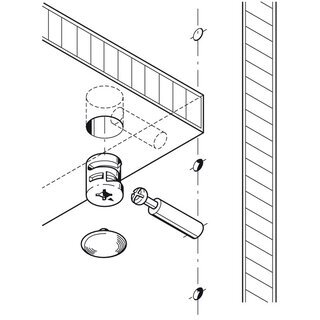Hfele Minifix 12 Exzenter Verbindergehuse ohne Abdeckrand 12x9,5mm vernickelt