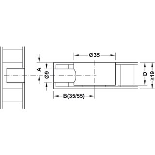 Hfele Maxifix Exzenter-Verbindergehuse 35x17 mm vernickelt