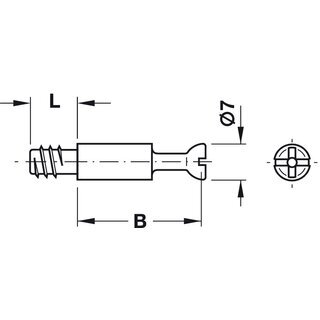 Hfele Verbindungsbolzen Minifix S100 Spezialgewinde 32x7mm verzinkt