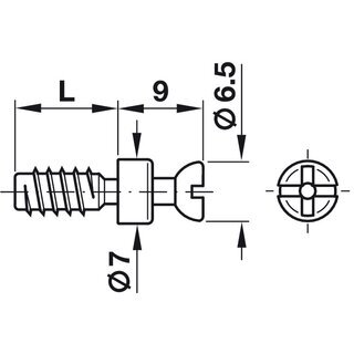 Hfele Verbindungsbolzen Rafix S20 Spezialgewinde 20x7mm verzinkt