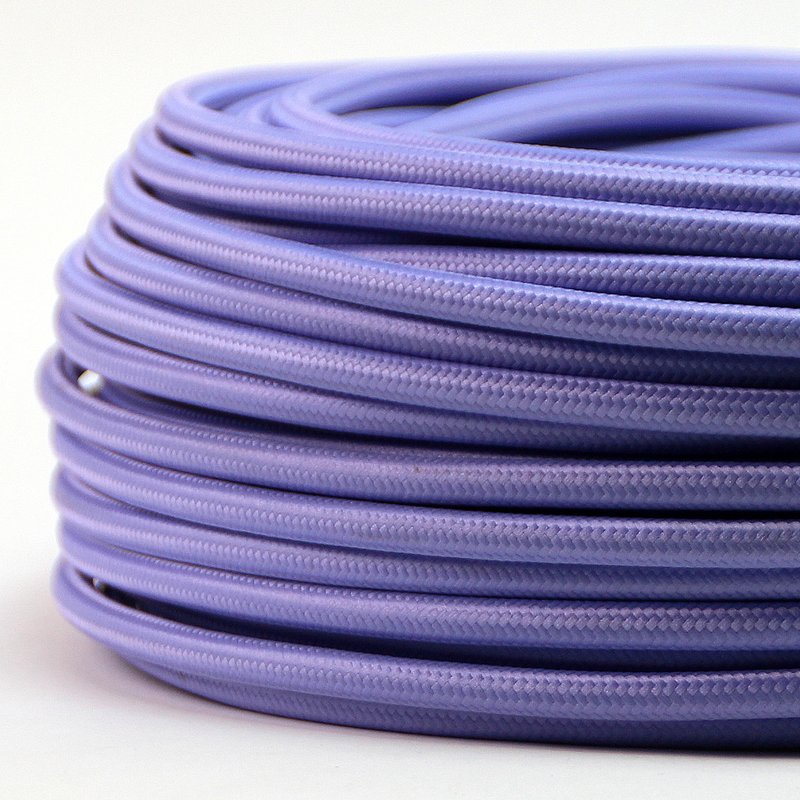 Textilkabel Stoffkabel violett 3-adrig 3x0,75 textilummantelt 3G 0,75 H03VV-F 
