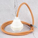 Textilkabel englisch gold mit E27 Fassung Kunststoff wei...