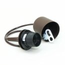 E27 Leuchtenpendel mit Baldachin, Kunststoff braun, 120 cm – inkl. Schraubring & Lüsterklemme