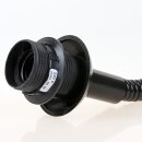 E27 Rollyzug-Leuchtenpendel mit Baldachin, Kunststoff schwarz, ausziehbar 40–120 cm – inkl. Schraubring & Lüsterklemme