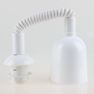 E27 Rollyzug Lampen Leuchtenpendel Kunststoff wei 40-120cm lang mit Baldachin