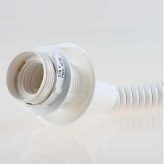 E27 Rollyzug Lampen Leuchtenpendel Kunststoff wei 40-120cm lang mit Baldachin