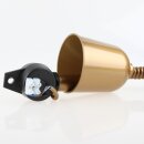 E27 Rollyzug-Leuchtenpendel mit Baldachin, Kunststoff gold, ausziehbar 40–120 cm – inkl. Schraubring & Lüsterklemme