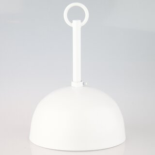 Lampen Baldachin Metall wei  120 mm groe Kugelform mit Pendelrohr und Leuchtenaufhnger