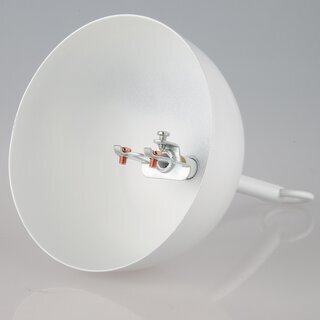 Lampen Baldachin Metall wei  120 mm groe Kugelform mit Pendelrohr und Leuchtenaufhnger