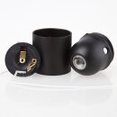 E27 Kunststoff-Lampenfassung schwarz mit Zugschalter, ohne Außengewinde M10x1 IG