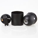 E27 Kunststoff-Lampenfassung schwarz mit Zugschalter, ohne Außengewinde M10x1 IG