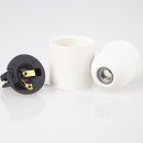 E27 Kunststoff-Lampenfassung weiß mit Zugschalter ohne Außengewinde M10x1 IG